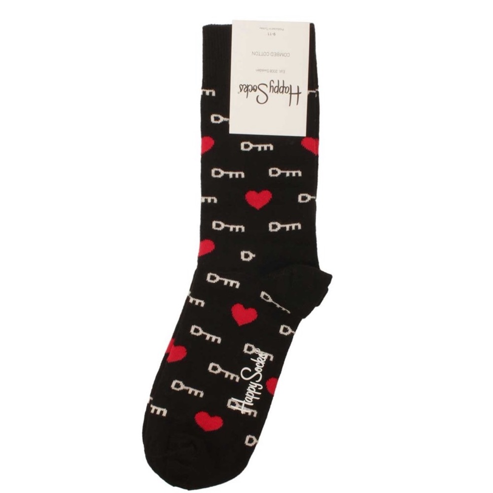 !!! Sold out !!!  Happy Socks Hearts and Keys The Key To My Heart Men 9-11 - Picture 5 of 5